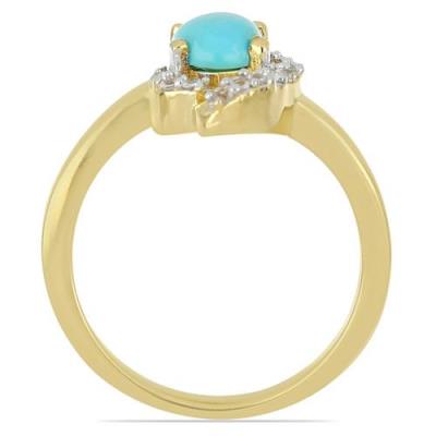 BUY STERLING SILVER NATURAL BLUE TURQUOISE GEMSTONE CLASSIC RING